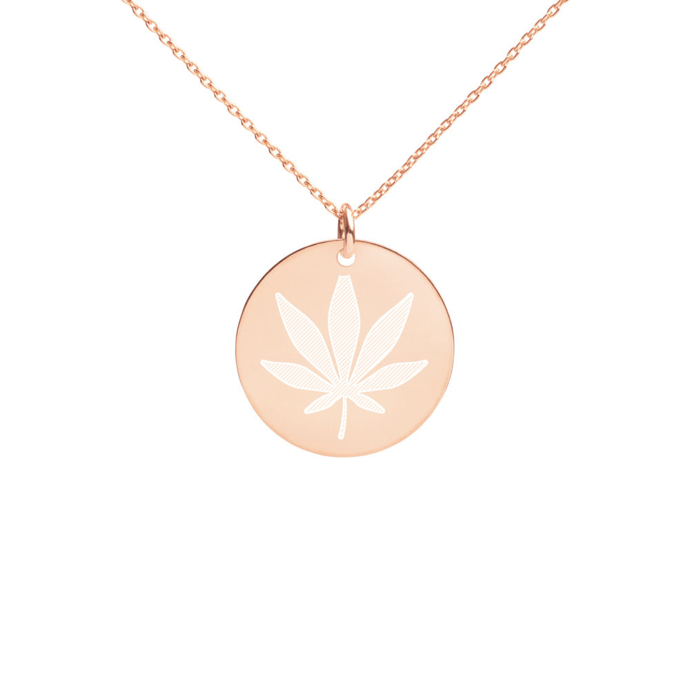 Engraved Silver Disc Necklace